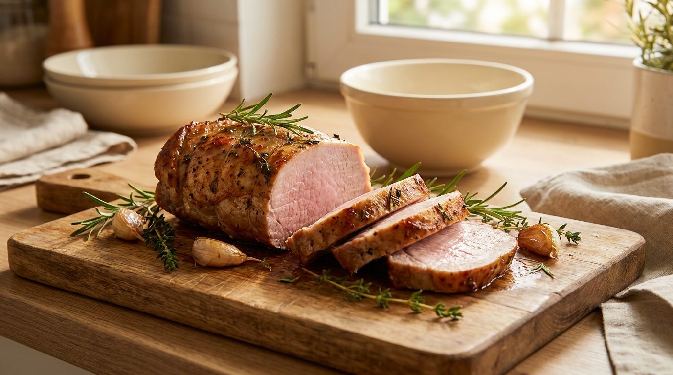 Pieczony schab w plastrach